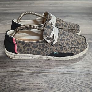 Hey Dude Wendy Jungle Brown Slip On Shoe Loafers Comfort Women’s Size 10
